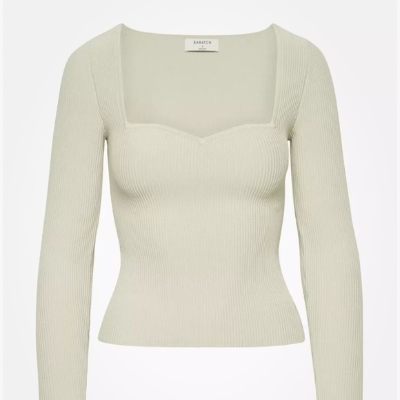 Aritzia Babaton Sculpt Knit Sweetheart Neck Long Sleeve 2XL - Picture 1 of 11